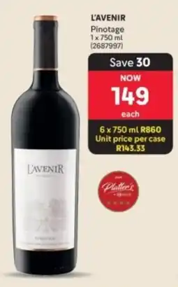 Makro’s liquor L'AVENIR Pinotage offer