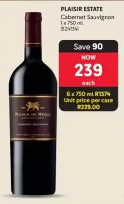 Makro’s liquor Plaisir Estate Cabernet Sauvignon offer