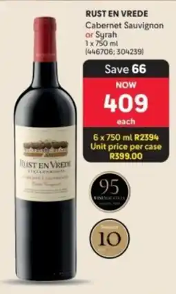 Makro’s liquor Rust en Vrede Cabernet Sauvignon or Syrah offer