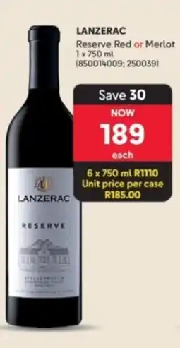 Makro’s liquor LANZERAC Reserve Red or Merlot offer