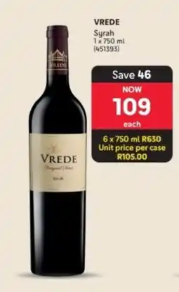 Makro’s liquor VREDE Syrah offer
