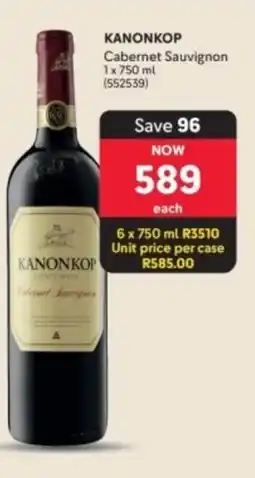 Makro’s liquor KANONKOP Cabernet Sauvignon offer