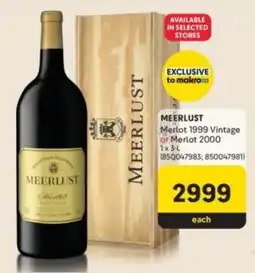 Makro’s liquor MEERLUST Merlot offer