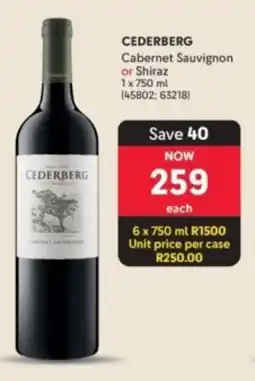 Makro’s liquor CEDERBERG Cabernet Sauvignon or Shiraz offer