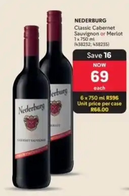 Makro’s liquor Nederburg Classic Cabernet Sauvignon or Merlot offer