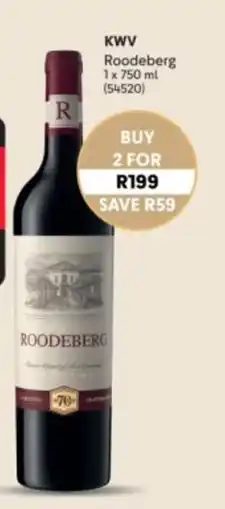Makro’s liquor KWV Roodeberg offer