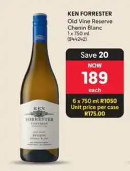 Makro’s liquor KEN FORRESTER Old Vine Reserve Chenin Blanc offer