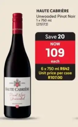 Makro’s liquor HAUTE CABRIÈRE Unwooded Pinot Noir offer