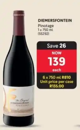 Makro’s liquor Diemersfontein Pinotage offer
