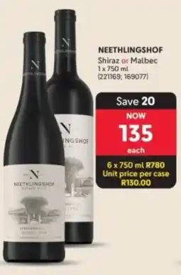 Makro’s liquor Neethlingshof Shiraz or Malbec offer
