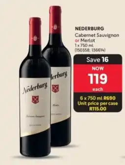 Makro’s liquor Nederburg Cabernet Sauvignon or Merlot offer