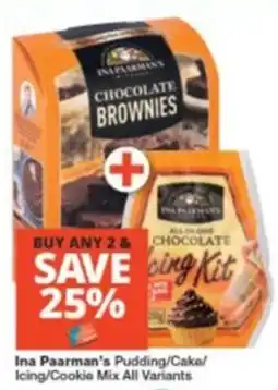 Checkers Ina Paarman's Pudding/ Cake/ Icing/ Cookie Mix All Variants offer