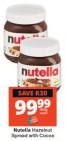 Checkers Nutella Hazelnut Spread with Cocoa offer