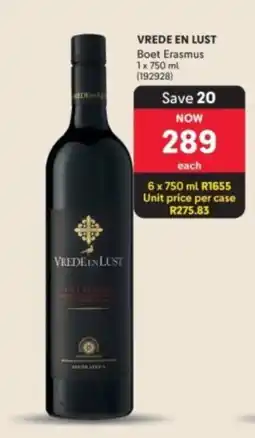 Makro’s liquor VREDE EN LUST Boet Erasmus offer