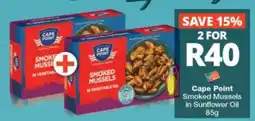 Checkers Cape Point Smoked Mussels in Sunflower Oil offer