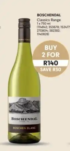 Makro’s liquor Boschendal Boschen Blanc offer