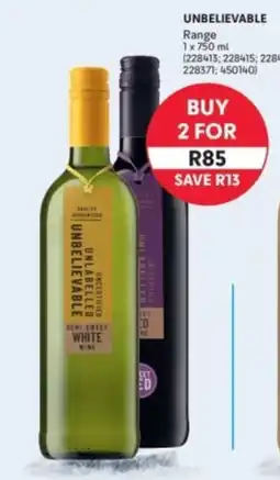 Makro’s liquor UNBELIEVABLE UNLABELLED SEMI-SWEET WHITE WINE offer