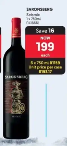 Makro’s liquor SARONSBERG Seismic offer