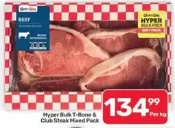 Pick n Pay Hypermarket Dick Smith Hyper Bulk T-Bone & Club Steak Mixed Pack offer