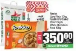 SuperSpar Spekko Cake Flour 10kg Spekko Parboiled Rice 10kg & White Bar Maize Meal 10kg offer