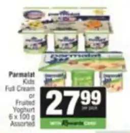 Spar Parmalat Kids Full Cream or Fruited Yoghurt Assorted offer