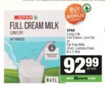SuperSpar SPAR FULL CREAM MILK LONG LIFE UHT PROCESS offer