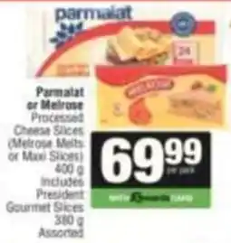 Spar Parmalat or Melrose Processed Cheese Slices Assorted offer