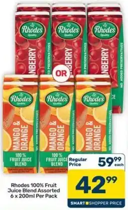 Pick n Pay Hypermarket Rhodes 100% Fruit Juice Blend Assorted offer