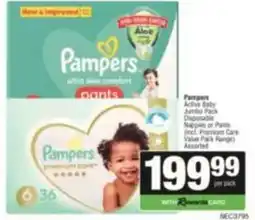 SuperSpar Pampers Active Baby Jumbo Pack Disposable Nappies or Pants Assorted offer