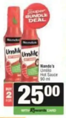 Spar Nando's Umlio Hot Sauce offer