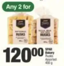 SuperSpar SPAR Bakery Rusks Assorted offer