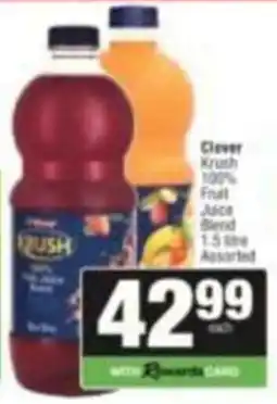 SuperSpar Clover Krush 100% Fruit Juice Blend Assorted offer