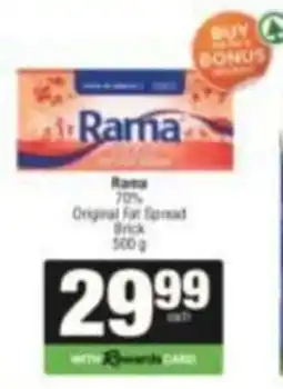 SuperSpar Rama 70% Original Fat Spread Brick offer