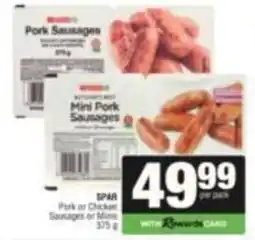 SuperSpar Mini Pork Sausages offer