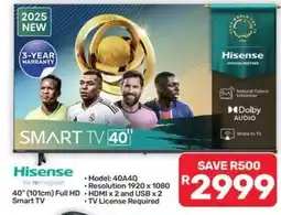 Pick n Pay Hypermarket Hisense SMART TV 40" offer