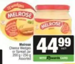 Spar Melrose Cheese Wedges or Spread Jar Assorted offer