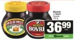 SuperSpar Marmite or Bovril Spread offer