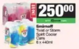 SuperSpar Smirnoff Twist or Storm Spirit Cooler Cans offer