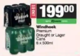 SuperSpar Windhoek Premium Draught or Lager Cans offer