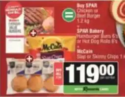 SuperSpar Bay SPAR Chicken or Beef Burger offer