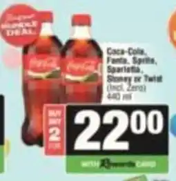 Spar Coca-Cola, Fanta, Sprite, Sprietella, Stoney or Twist offer