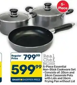 Pick n Pay Hypermarket Real Chef 5-Piece Essential Non-Stick Cookware Set offer