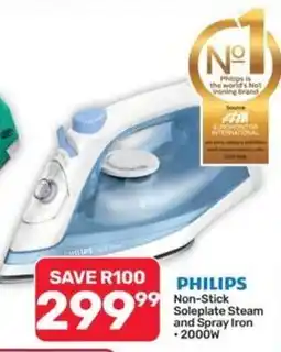 Pick n Pay Hypermarket PHILIPS Non-Stick Soleplate Steam and Spray Iron offer