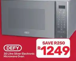 Pick n Pay Hypermarket DEFY 30 Litre Silver Electronic Microwave Oven offer