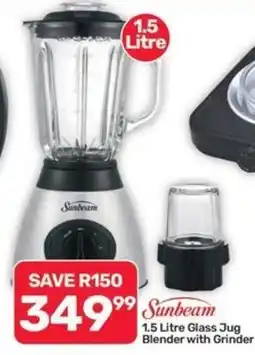 Pick n Pay Hypermarket Sunbeam 1.5 Litre Glass Jug Blender with Grinder offer