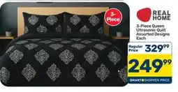 Pick n Pay Hypermarket REAL HOME 3-Piece Queen Ultrasonic Quilt Assorted offer