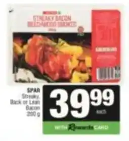 SuperSpar SPAR Streaky, Back or Lean Bacon offer