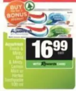 Spar Aquafresh toothpaste offer