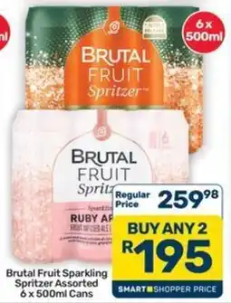 Pick n Pay Hypermarket Brutal Fruit Sparkling Spritzer Assorted Cans offer