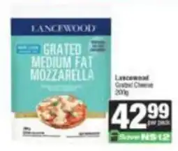 Spar Lancewood Grated Medium Fat Mozzarella offer